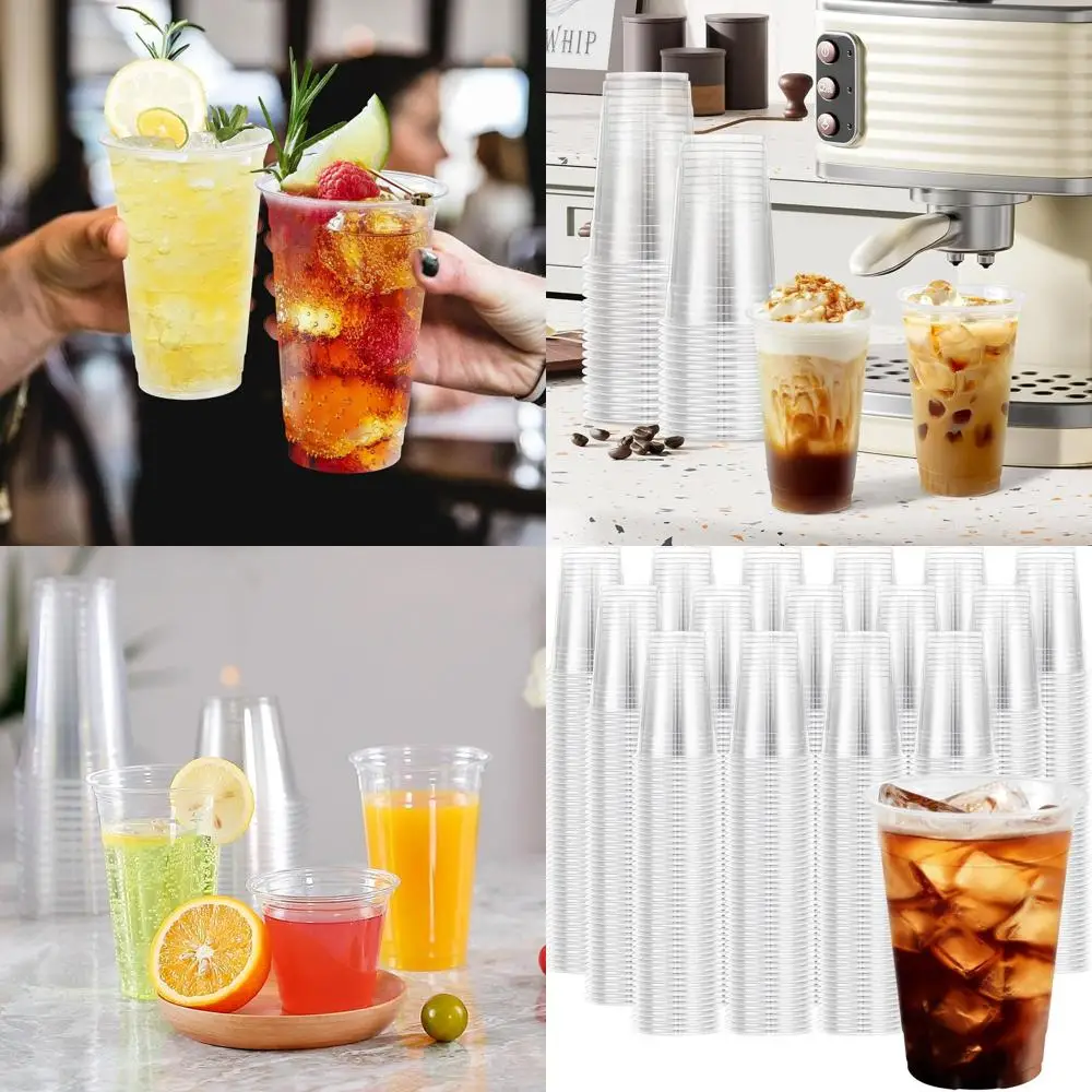 

Прозрачные пластиковые стаканы 16 унций — упаковка 1000 шт., прочные и безопасные для пищевых продуктов стаканы для вечеринок и свадеб