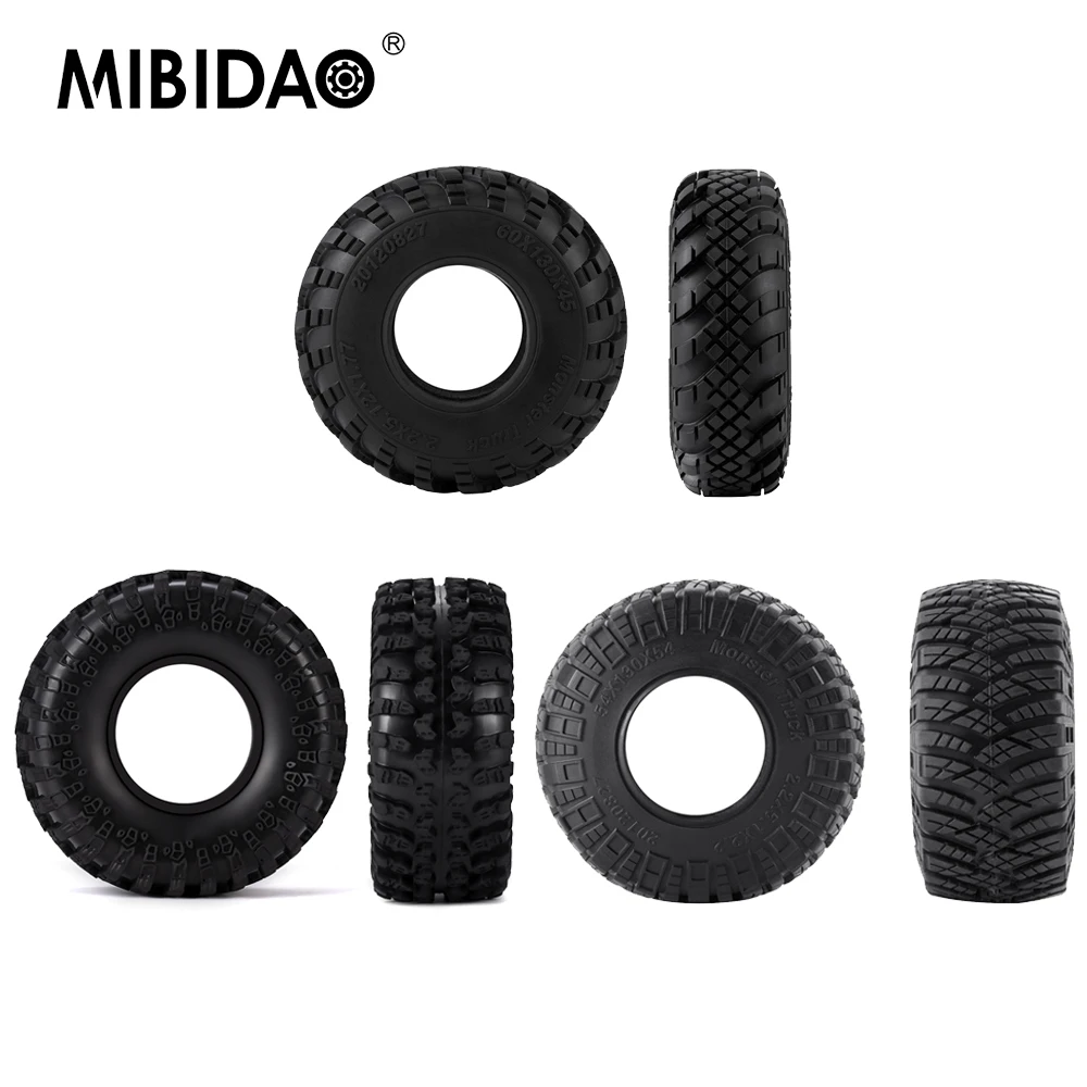 

MIBIDAO 4 шт. 2,2-дюймовые резиновые шины Beadlock 130 мм для радиоуправляемых краулеров Axial SCX10 Wraith TRX-4 1/10, запчасти для тюнинга