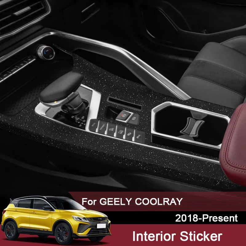 For GEELY Coolray 2018-2025 Car Interior Sticker Windows Contol Decal Inner Door Gear Panel Protective Film Auto Accessories