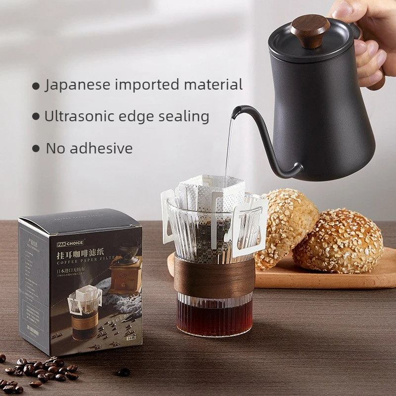 100pcs Portable Drip Coffee Filter Bag with Hanging Ears,Single Serve Coffee Filters Disposable for Travel,Camping,Home, Office view 3
