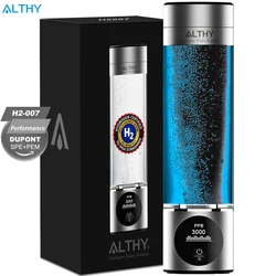 ALTHY Performance Hydrogen Water Generator Bottle DuPont SPE+PEM Dual Chamber lonizer + PPB&Time Display + H2 Inhalation Device