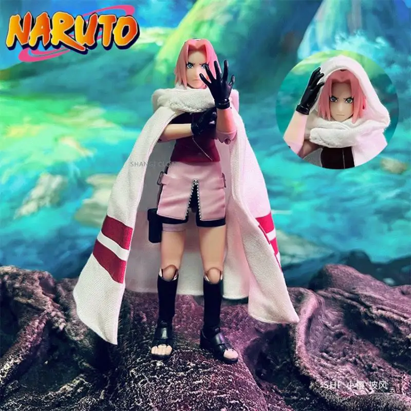 

NARUTO Shf Series Anime Figure Haruno Sakura Handmade White hooded cloak Suitable for 1/12 Movable Humanoid Clothing Toy Gift