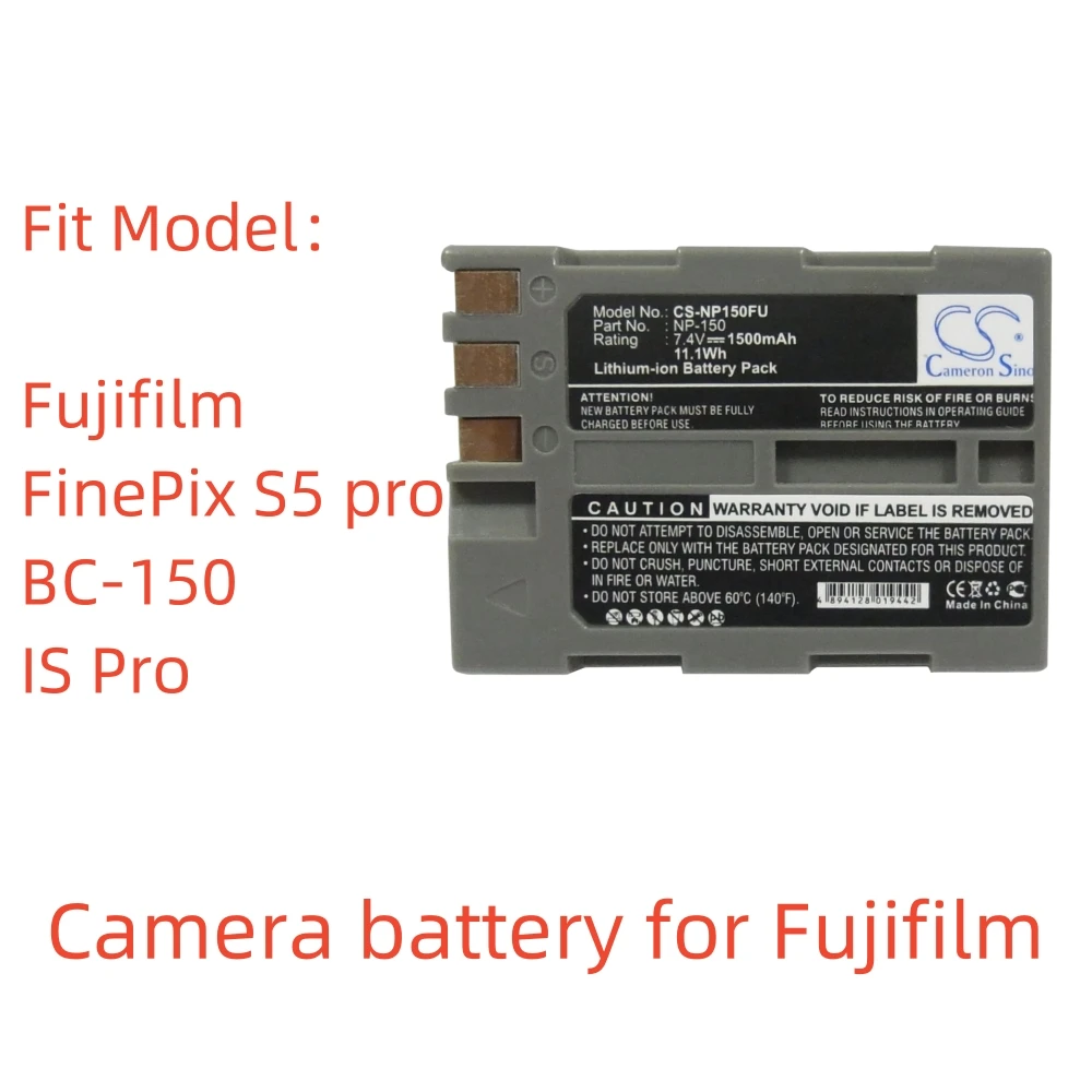 

Li-ion Camera battery for Fujifilm,7.4v,1500mAh,FinePix S5 pro BC-150 IS Pro