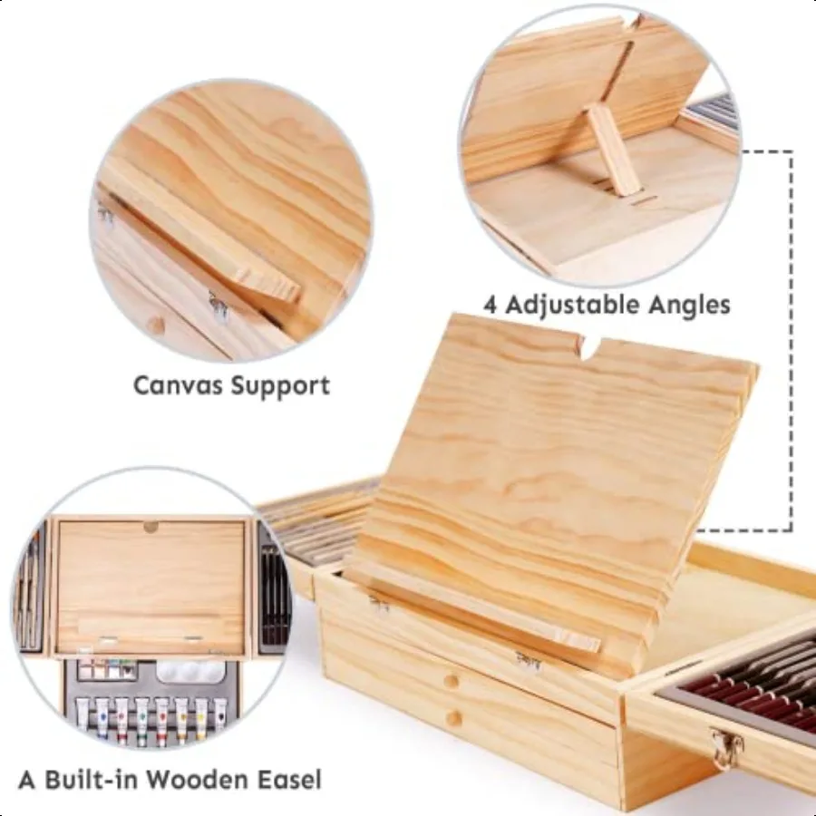 85 Piece Deluxe Wooden Art plies Art Kit with Easel and Acrylic Pad Art Set for Teens Adults and Artist Beginners Creative Gift