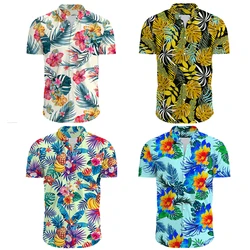 Mens Hawaiian Shirts Floral Shirts Casual Button Beach Shirts for Men Oversized shirt Printed shirt camisa hawaiana