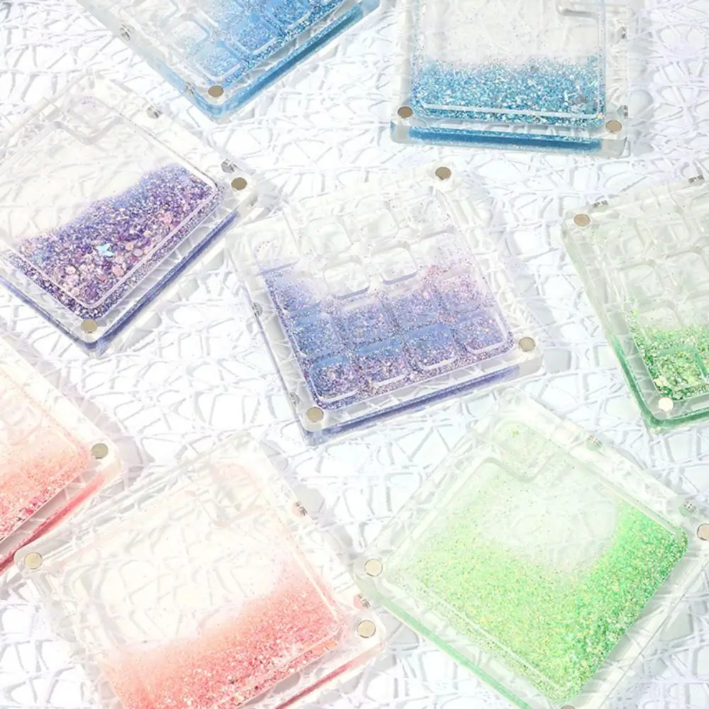 

Portable Acrylic Watercolor Paint Palette Magnetic Quicksand Paint Pigment Box Waterproof 8/15 Grid Empty Paint Box Artist