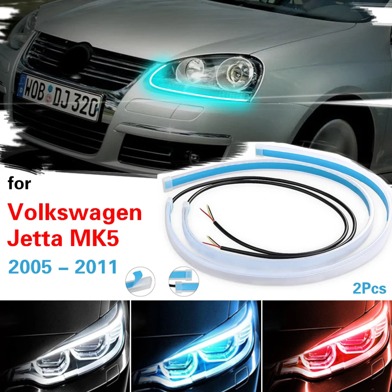 

For VW Jetta 2005-2011 Headlamp Light Guide Strip Scan LED Running Water Light Car Decorative Light Streamer Turn Signal Light