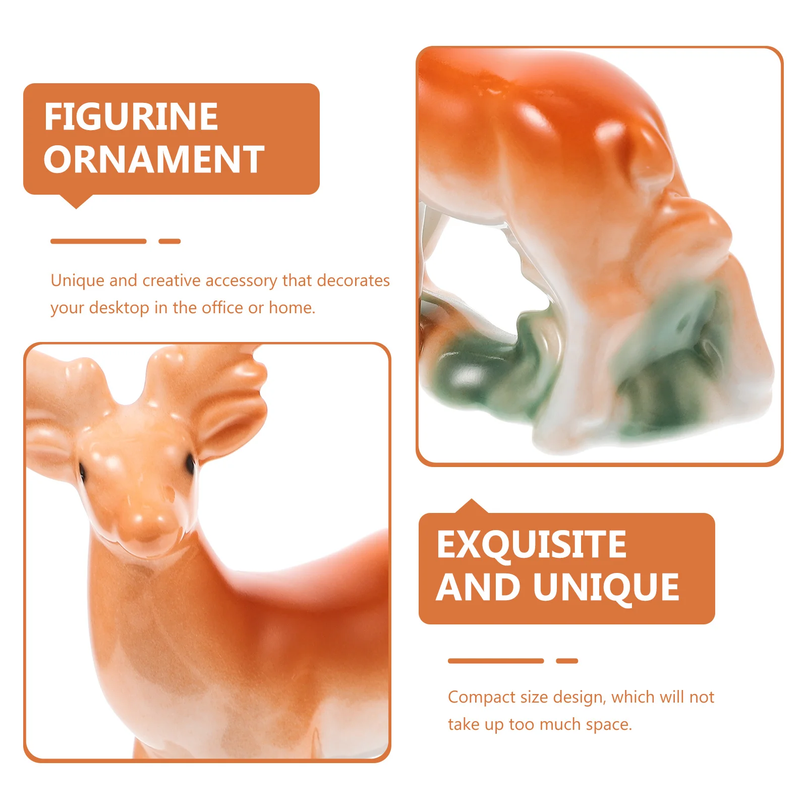 

Small Ceramic Deer Statue Desktop Animal Decor Couple Sculpture Compact Creative Unique Office Home Decor Ceramic Deer Figurine
