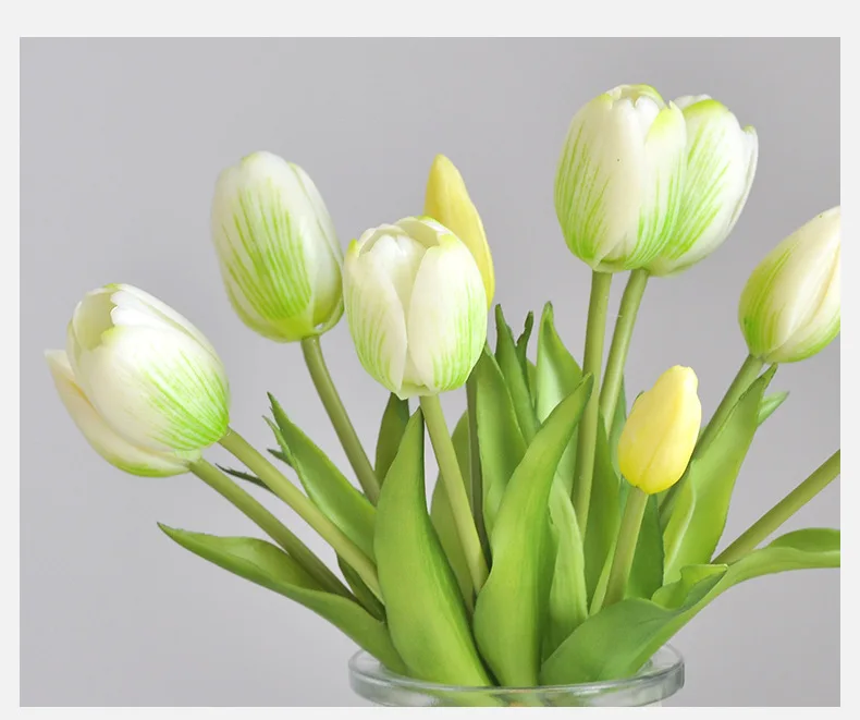 5 Stück/Blumenstrauß Mini neue Silikon-Tulpe 25 cm künstliche Blume Real Touch gefälschter Pflanzenstrauß für Hochzeitsdekoration Home Garen – Detail 8