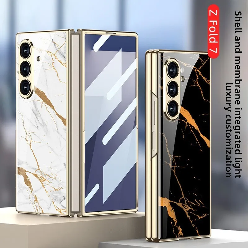 

Plating Painted Glass Case For Samsung Galaxy z Fold 7 Shockproof phone case