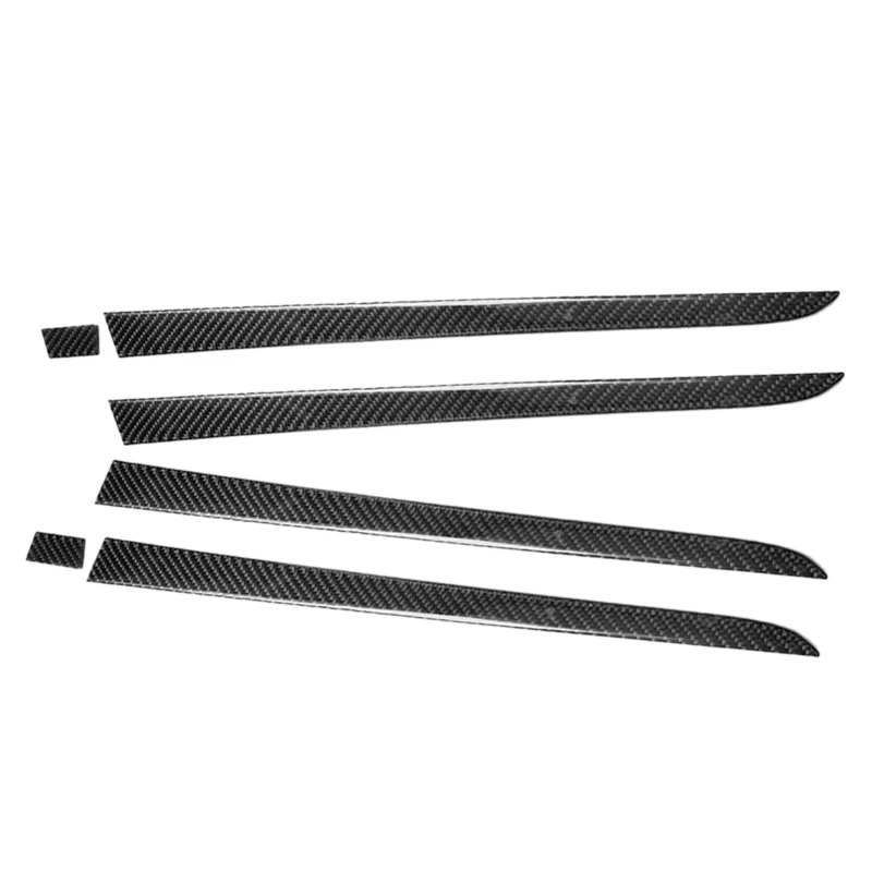 

1 Set Car Interior Door Panel Strip Cover Trim Fit for Porsche Cayenne SUV w/Sport Navi 2003-2008 2009 2010 Carbon Fiber Black