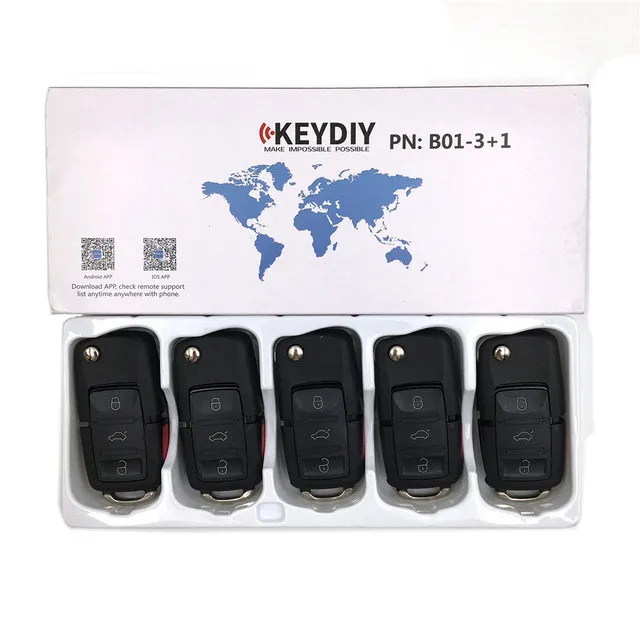 10pcs KEYDIY B01-3+1 Universal Remote Key 3 Buttons KD Car Remote Key for KD900/KD MINI/KD-X2 Key Programmer