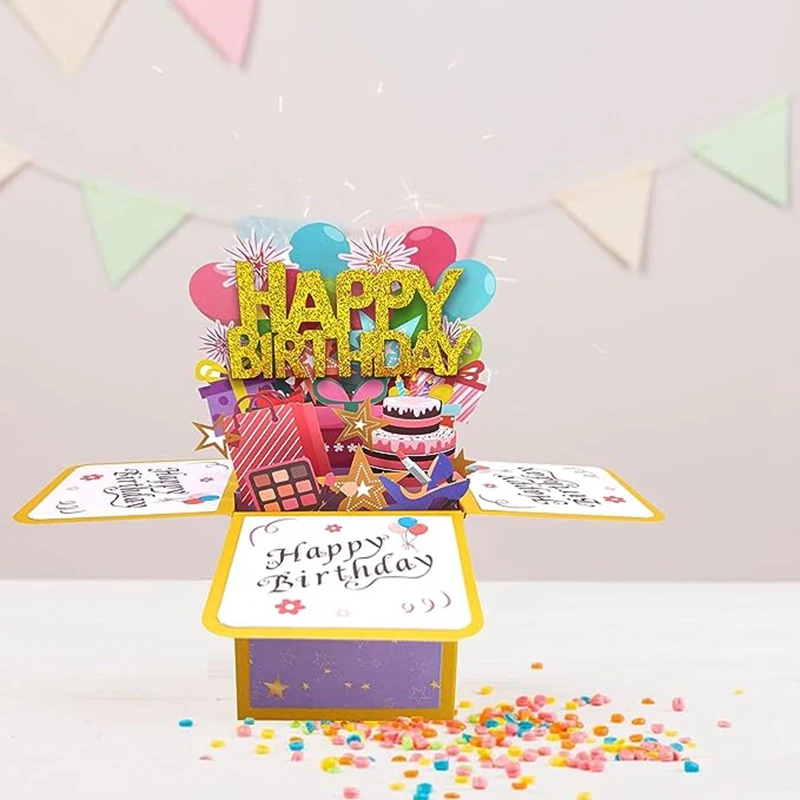 Birthday Greeting Card Three-Dimensional Birthday Greeting Card Hollow Birthday Letter Card Birthday Gift For Children Durable