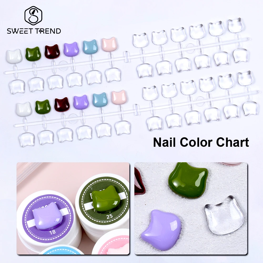 SWEET TREND - 40/48/80/96 pièces - Nuancier de vernis à ongles en forme de chat, points de présentation pour faux ongles en forme d'ours, présentoir pour vernis gel