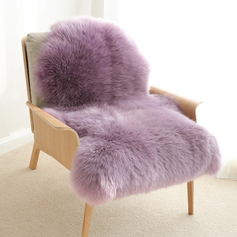 2023 New Plush Soft Sheepskin Bedroom Carpet Real Wool Pad Long Hair Bedside Mat Sofa Cushion Rugs Living Room Fur Carpet