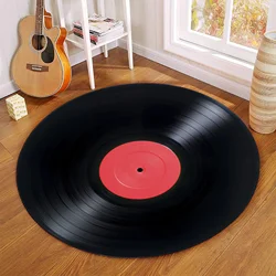 Popular vinyl record round rug retro living room decoration carpet music record CD bedroom decoration carpet bathroom door mat