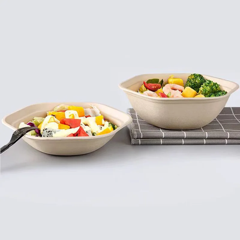 Customized. Hexagonal to-Go Box Pasta Packaging Bowl Hexagonal Salad Bowl Light Food Box with Lid Hexagonal Lunch Box Salad Box