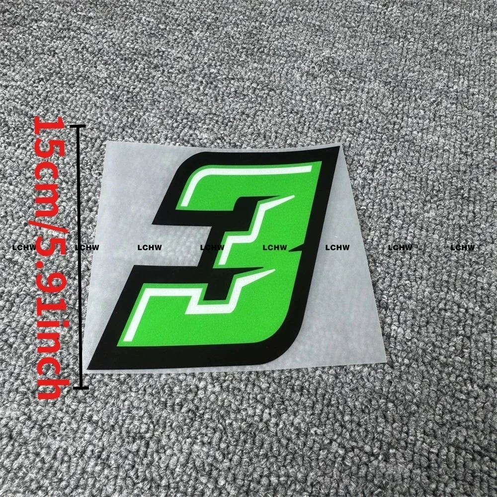 1Pc Green Sharp Racing Number 0‑9 Vinyl Sticker, Waterproof UV‑Resistant for Motorcycle Helmet Go‑Kart, Holiday Gift