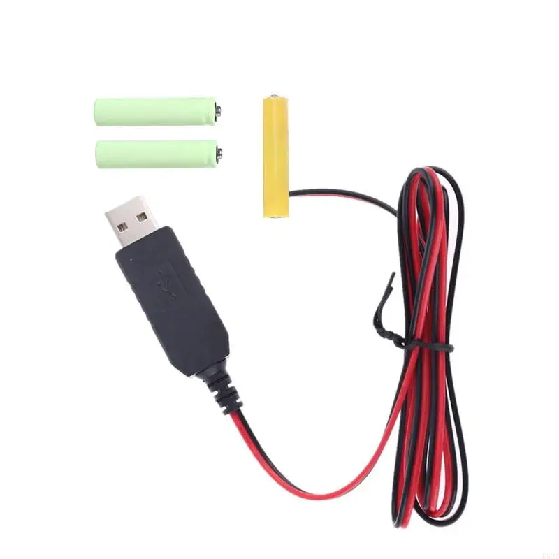 

652F USB 5V 2A to 4.5V1A Battery Power Cable Battery Eliminators Line Replace 3x 1.5V LR03 AAA Batteries for Toy Remote