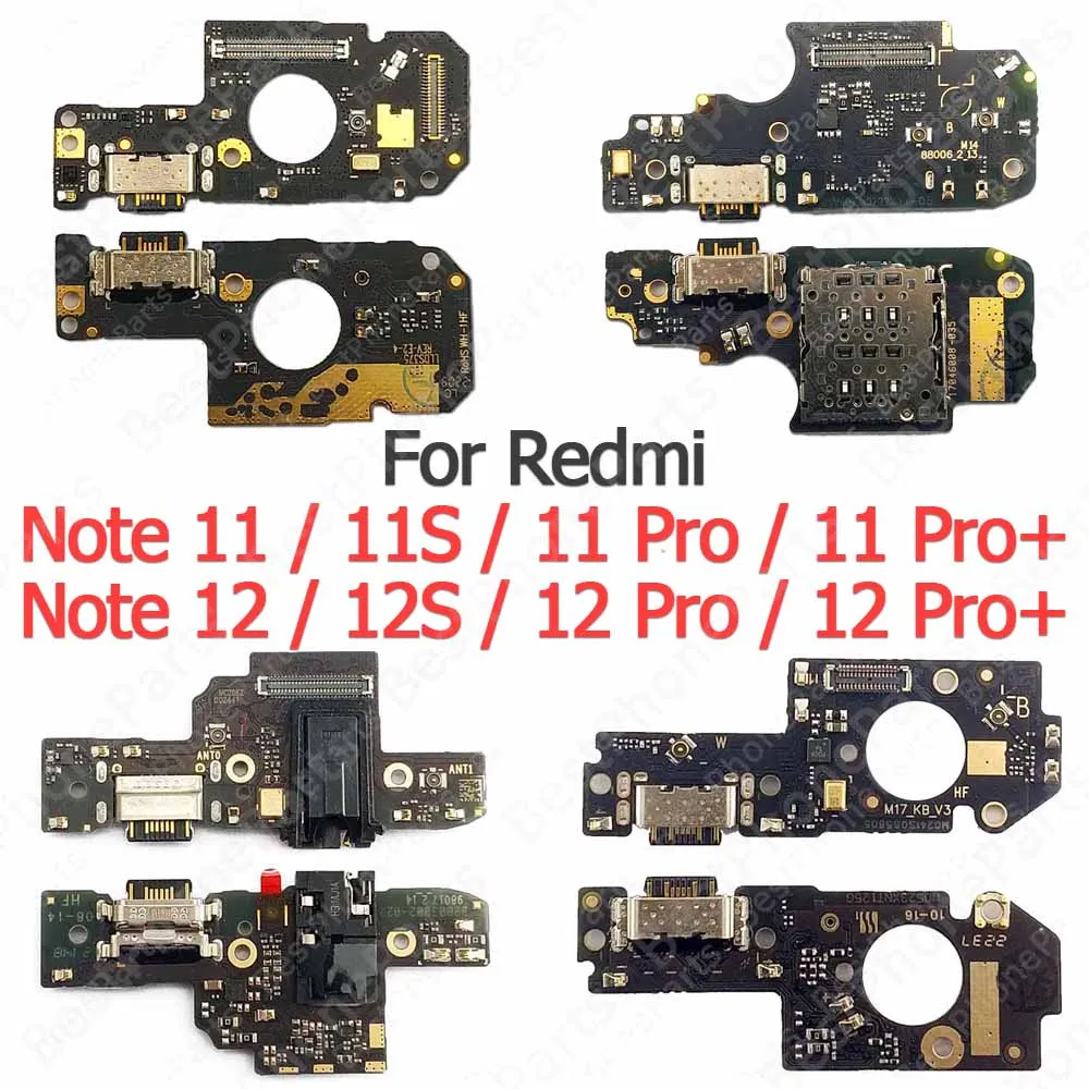 Charging Port For Xiaomi Redmi Note 12 Pro 5G 12S 11 Pro+ Plus 11S Charge Board Usb Connector Pcb Dock Plate Mobile Phone Parts