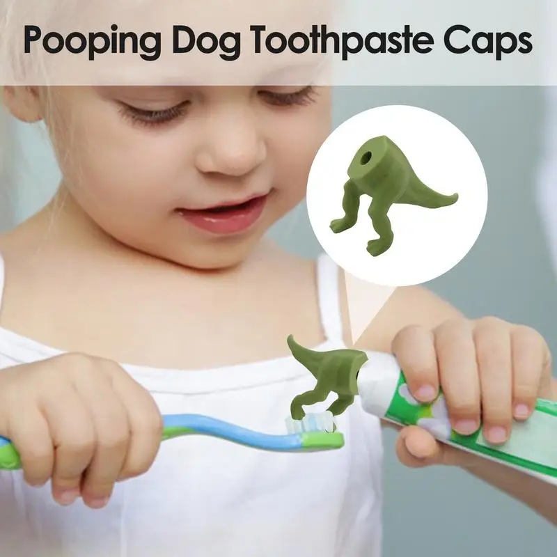 Funny Toothpaste Cap Pooping Dinosaur Toothpaste Topper For Family Kids And Adults Creative Toothpaste Tube Dispenser Head Cap