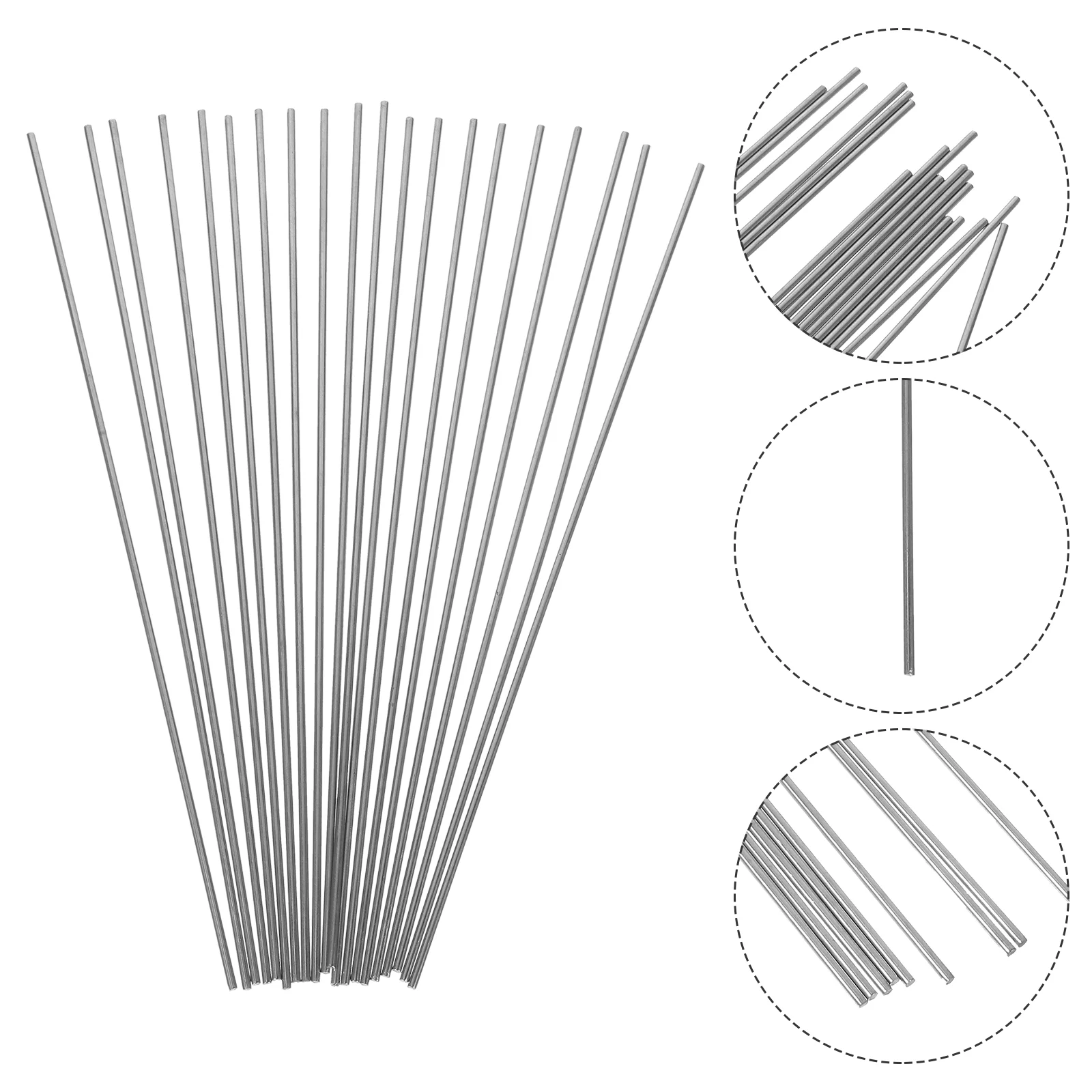 20 Pcs Stainless Steel Rod Pin Hole Knitted Plate Fixed DIY Iron Transmission Shaft (2*200mm Pcs) Crochet Hook Pins Boards