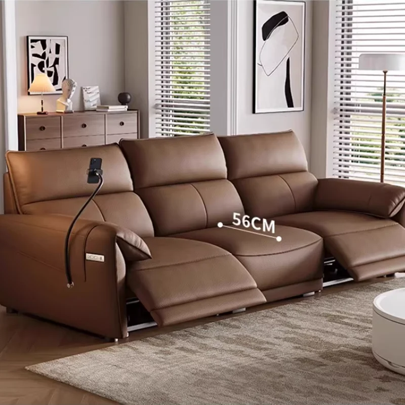 أرائك غرفة المعيشة المصممة الحقيقية باللون الأبيض الحد الأدنى الحديثة صالة أريكة استرخاء جلدية فاخرة لينة الأريكة أثاث Wohnzimmer للمنزل #5