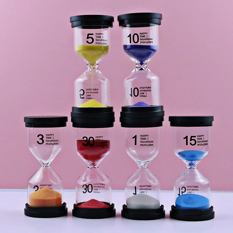 1/3/5/10/15/30 Minutes Mini Hourglass Children Do Homework Clean Teeth Sandglass Timers Home Decoration Sand Clock Watch 7 Color