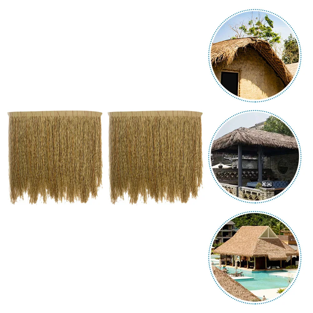 

2 Pcs Apparel Lifelike Straw Roof Artificial Thatch Decor Outdoor Bamboo Shades For Patio