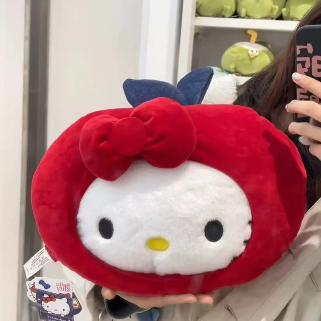 

New Cute Apple Hello Kitty Plush Doll Toy KT Ragdoll Soft Sanrio Stuffed Animal Girls Accompany Sleep Plush Pillow Kids Gifts