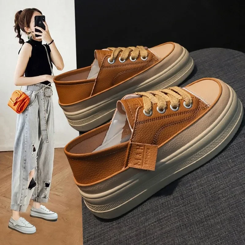 Sneakers Women Trends 2024 Sneakers Flats Platform Walking Shoes Brand Designer Lace Up Casual Sport Running Travel Mujer Shoes