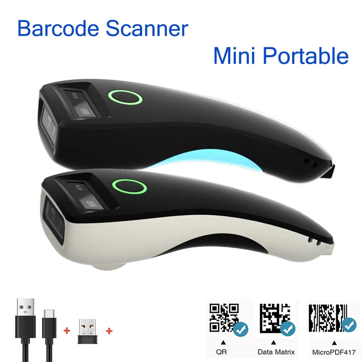 Retail! C70 Handheld Portable Express Scanner Wireless Bluetooth Barcode Scanner,Mini Handheld Portable Pocket Reader White