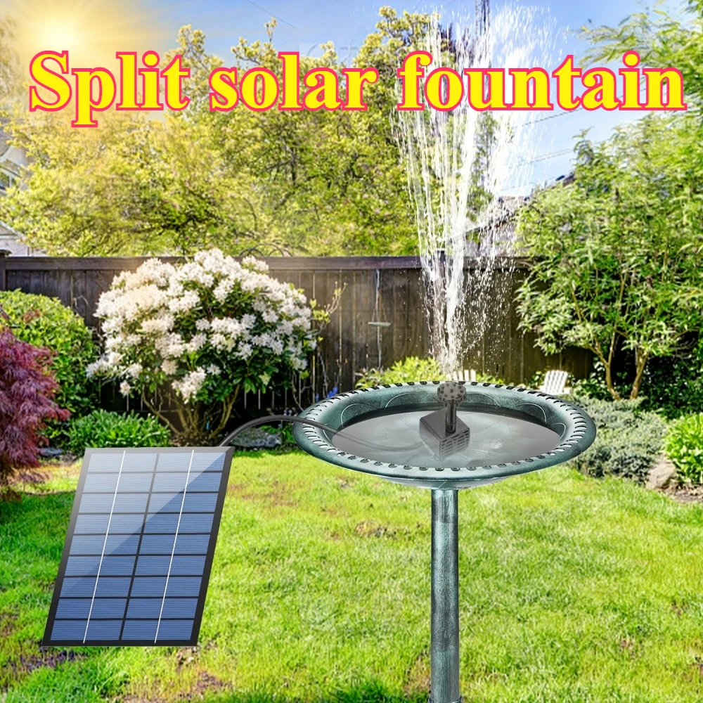 

1pc,2025 New 2.5W Split Solar Fountain, Equipped with 6 Nozzles, Suitable for Outdoor Garden Pools and Other Decorations