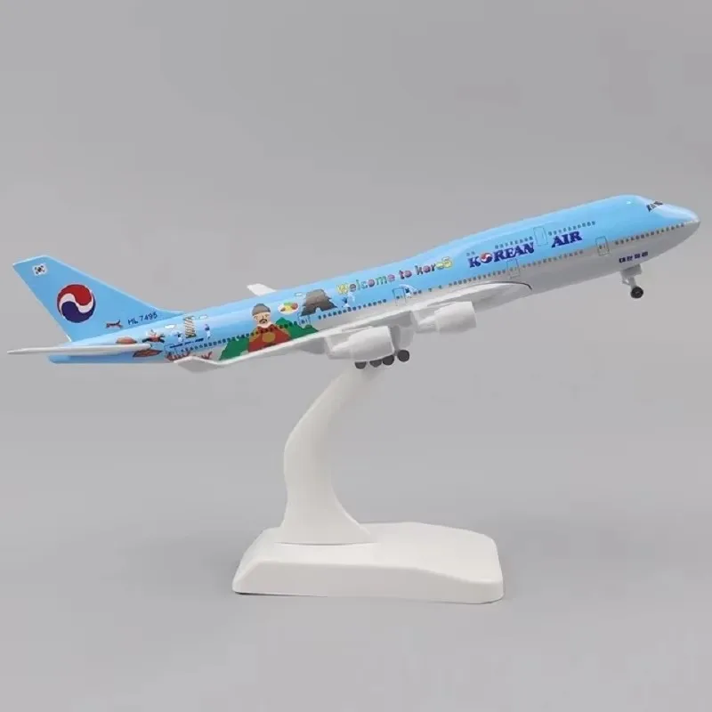 20cm 1:400 Metal Aircraft Model Korea B747 Metal Replica Alloy Material With Landing Gear Ornament Children's Toys Birthday Gift