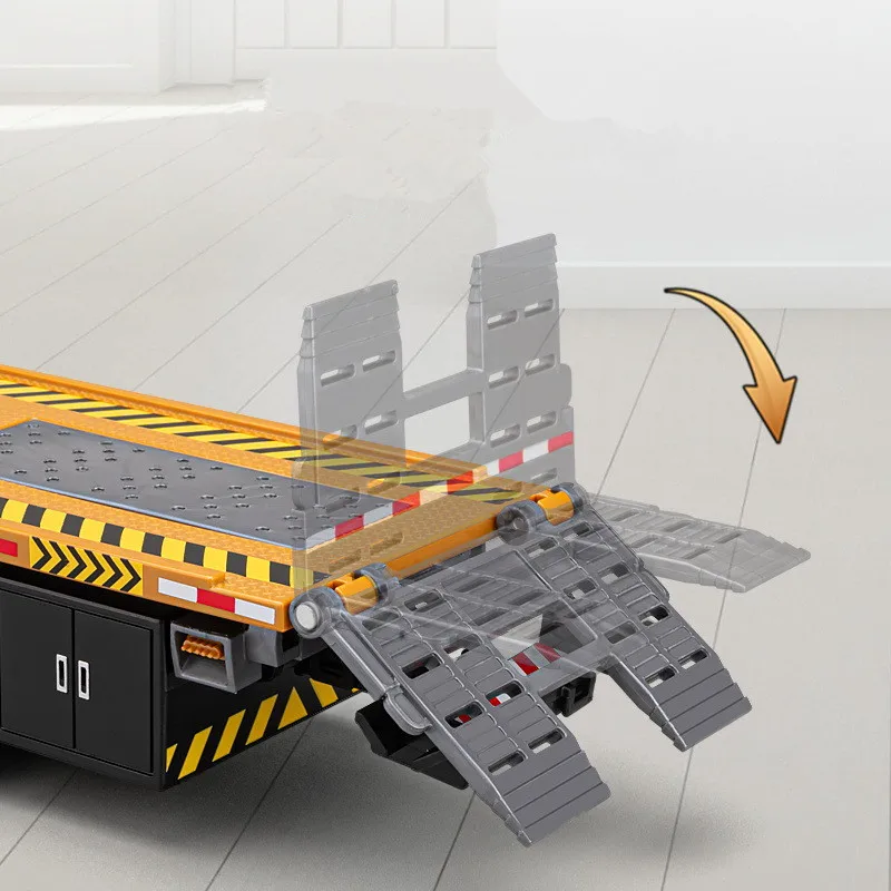 1: 30 alloy Pull back trailer rescue vehicle model,rescue helicopter toy,simulated sound and light,wholesale