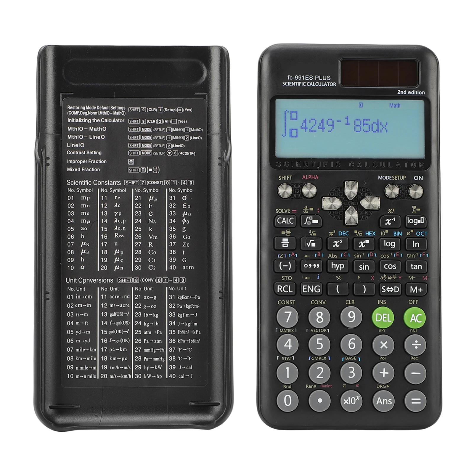 الآلات الحاسبة العلمية آلة حاسبة الرياضيات مع 417 وظيفة 10 + 2 أرقام عرض إمدادات الطاقة المزدوجة مثالية لطلاب المعلمين