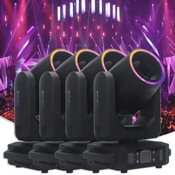 4PCS LED 200W Beam Gobo 18Prism DMX512 Moving Head Party Decoration Rainbow Effect With RGB Ring Lighting Stage Light Dj Disco