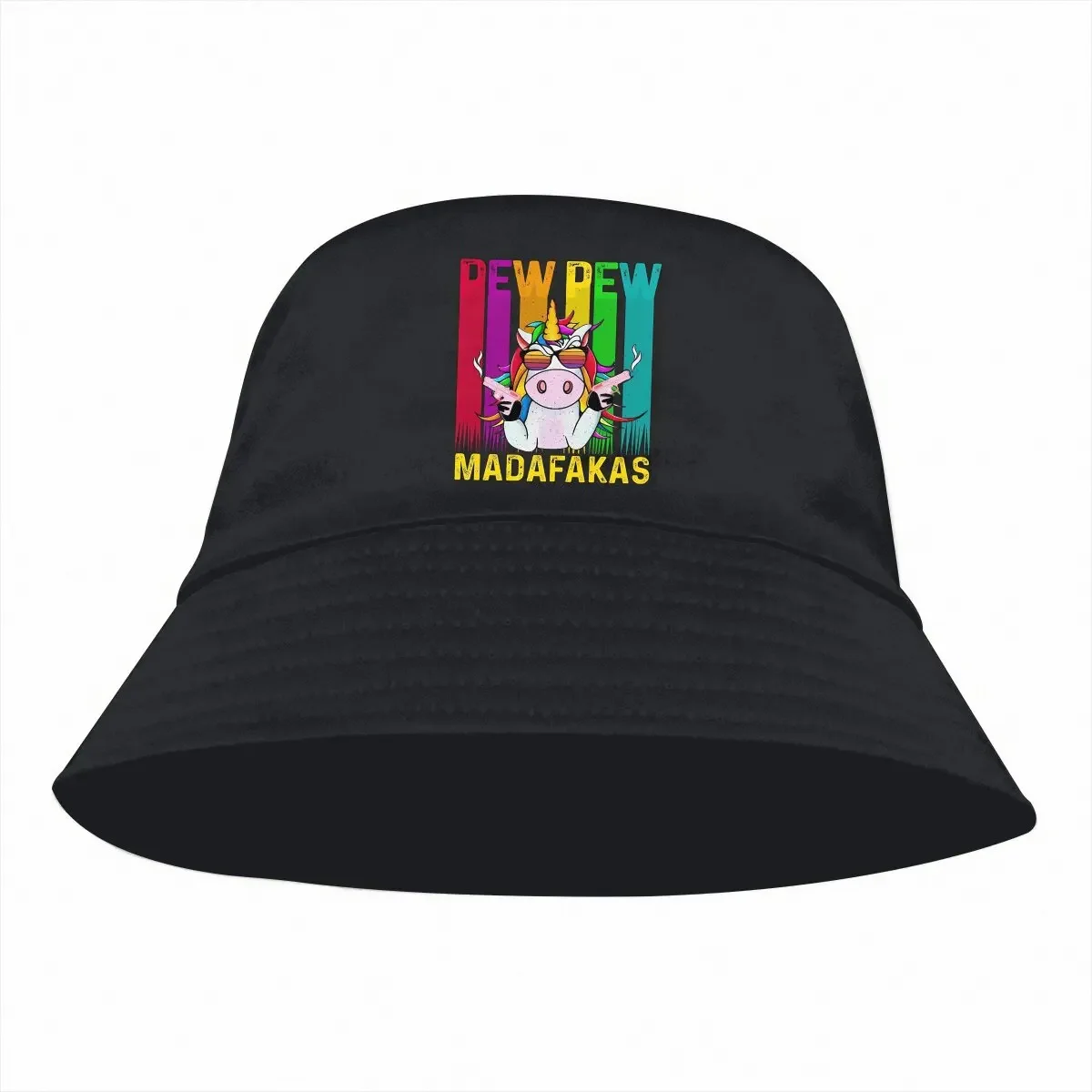 Unicorn Unisex Bucket Hats Madafakas Animal Hip Hop Fishing Sun Cap Fashion Style Designed