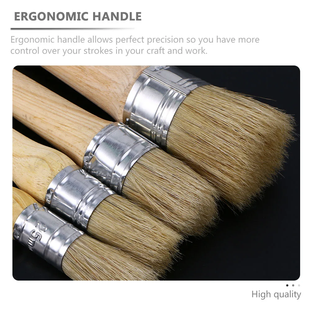 

2 Pcs Round Brush Paint Brushes for Oil Painting Toddler Artist Wall Cabinet Woman