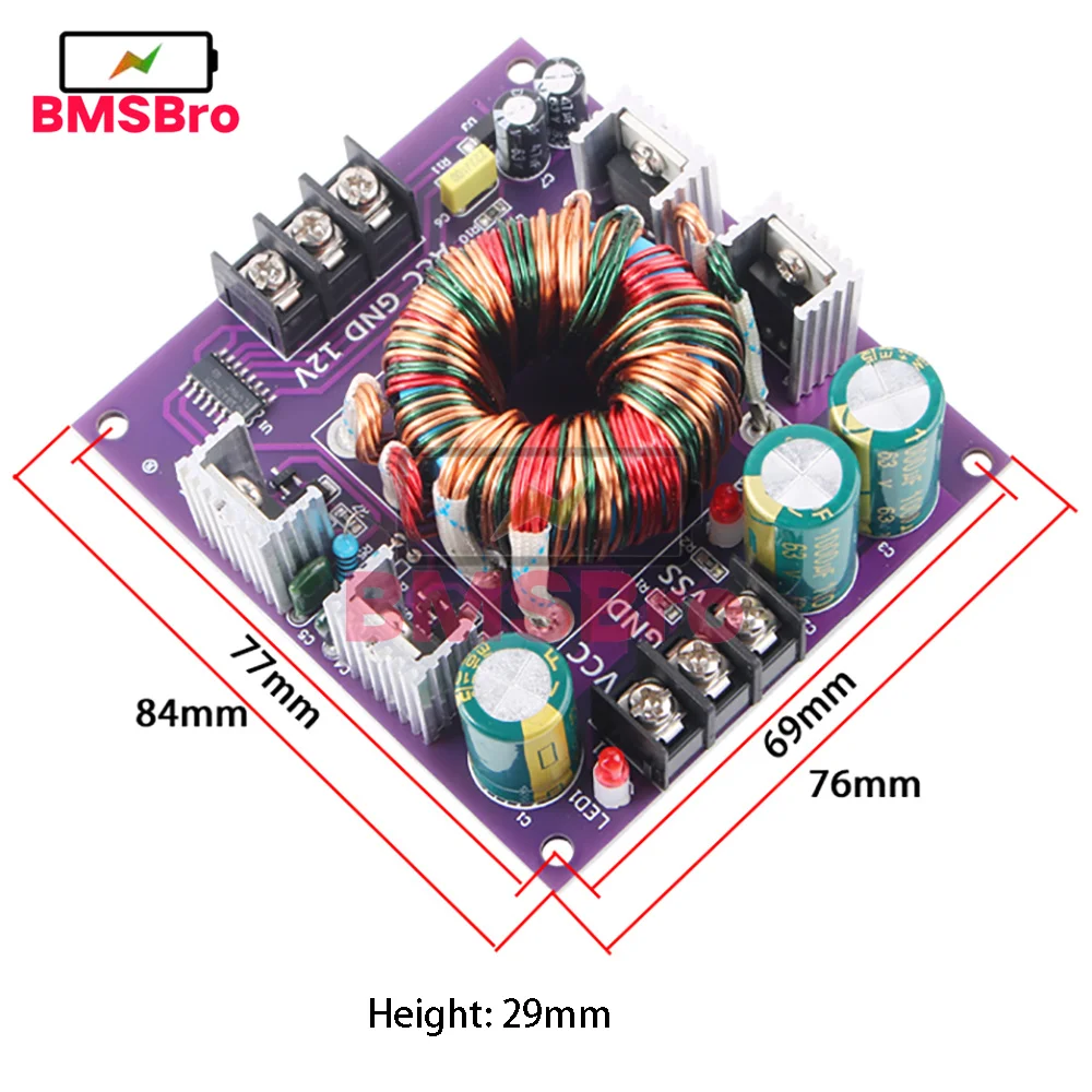 12V to positive and negative 24V DC-DC single DC subwoofer car car audio amplifier boost dual power supply board 3A