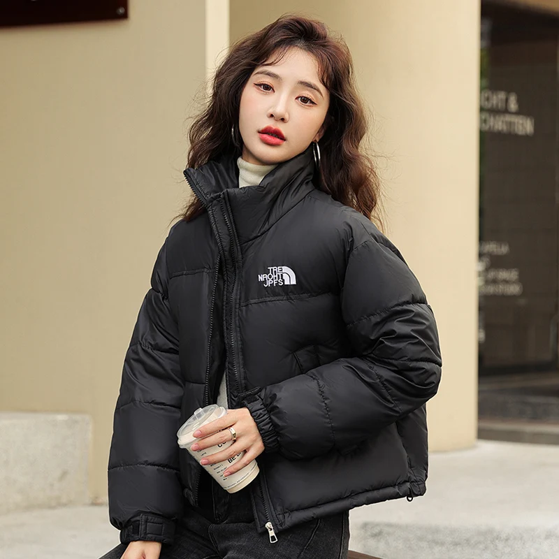 Korean Fashion Patchwork Cute Short Design Down Cotton Bread Quilted Coats Women 2023 New Autumn Winter Jacket Cheap Wholesale