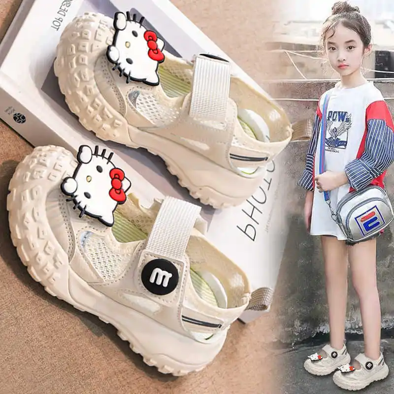 

Girls' Cartoon Shoes 2025 New Summer Anti Slip Breathable Mesh Soft Bottom Running Sports Shoes Birthday Gift High Quality