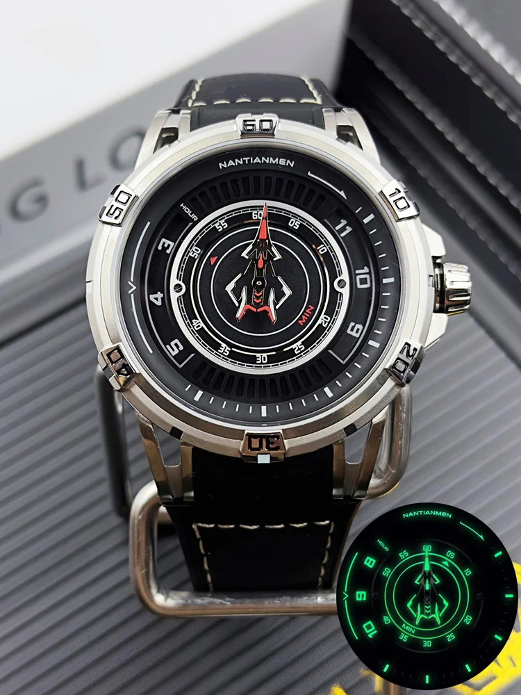 Reloj de pulsera mecánico de lujo para hombre, cronógrafo automático de piloto, 28800vph, 80H, reserva de energía, combate, AILUO, 6640