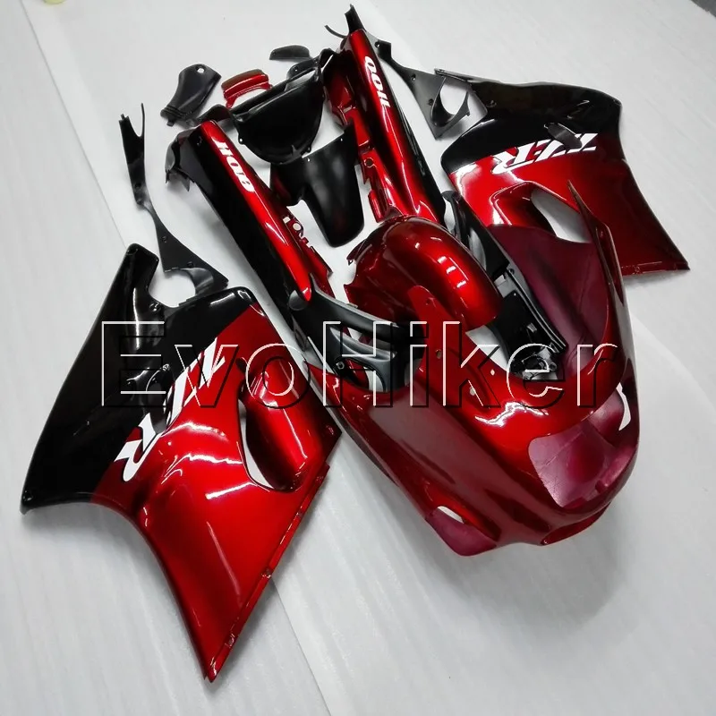 Full fairing kits for ZX11 ZZ-R1100 1993 1994 1995 1996 1997 1998 1999 2000 2001 red black ABS Plastic Bodywork Set