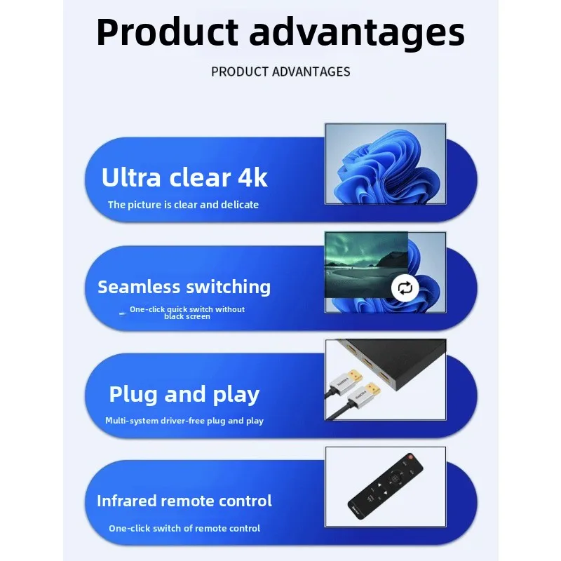 HDMI Nine Screen Splitter, hochauflösender Nine In One Out Video Seamless Switcher, 4K HDMI 1.4 Switch