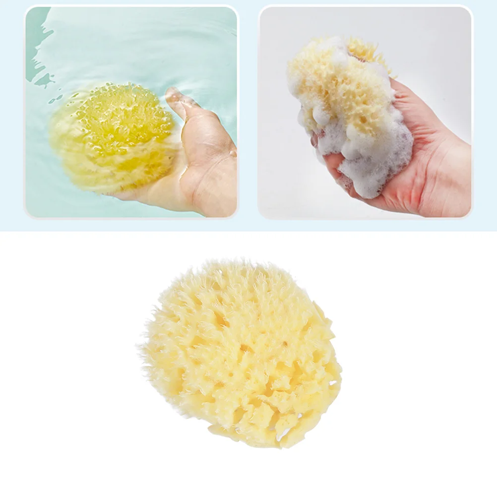 1PC Bath Sponge Greek Natural Seaweed Sponge Honeycomb Wash Face Baby Bath Sponge Gold Cotton Shower Supplies