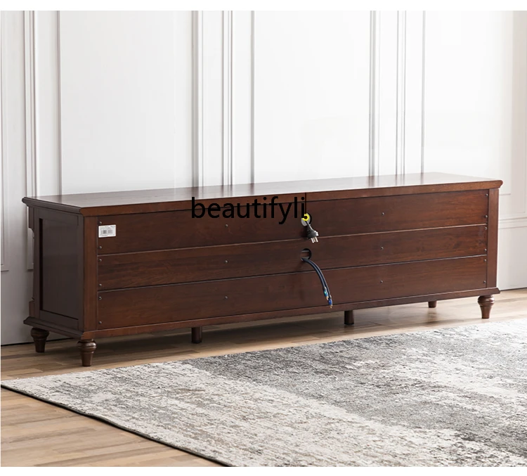 

American Country Retro Solid Wood Light Luxury Living Room Furniture Locker Mark TV Cabinet Furniture