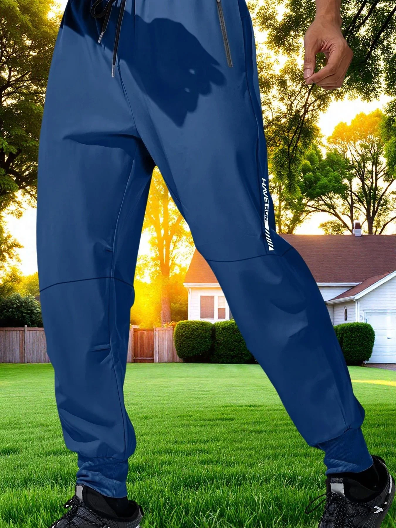 Sommerliche Outdoor-Hose aus Eisseide für Herren, dünne Freizeithose im koreanischen Stil, schnelltrocknend, elastische Beinpartie, eng anliegende Sporthose für Herren – Detail 11