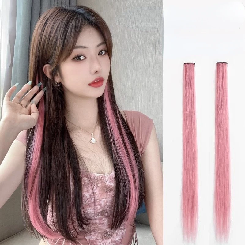 Wholesale Women Wig Clip Hair Extension Clip in Hairpiece Long Straight Hanging Ear Wig Clip 60cm Headwear Girl Hair Accessories