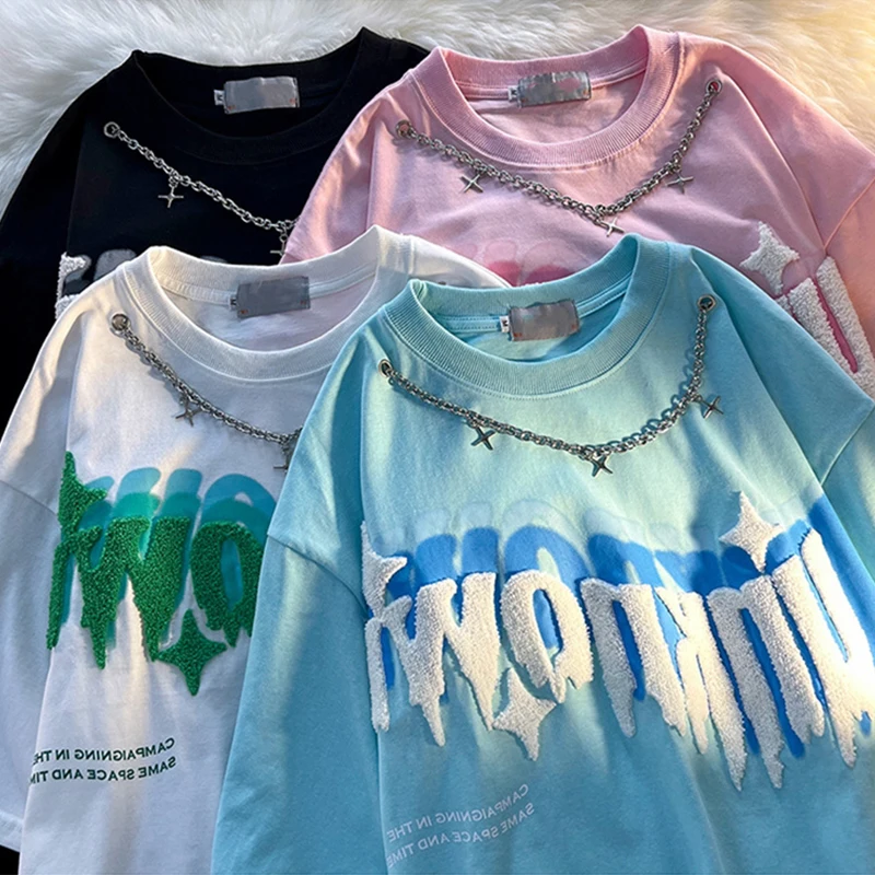 2022 Summer New Loose Casual Women T-Shirts Korean Style Oversize O-Neck Short Sleeve Tops Fashion Letter Print T-Shirt